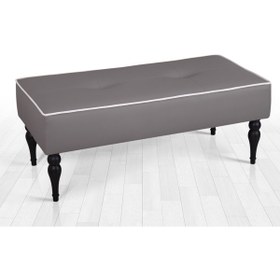 Resim Lorence Home Lungo Deri Bench Puf(Gri) 