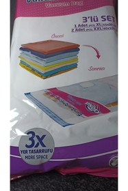 Resim HANK Mevsimi Geçmişse Vakumla Büyük Boy Vakumlu Hurç Seti (1 ADET XL, 2 ADET XXL) 