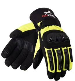 Resim Prd14 Kışlık Sarı Uzun Motosiklet Eldiveni Su Geçirmez, Rüzgar Korumalı, Dokunmatik 