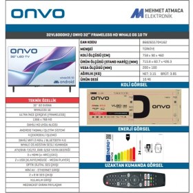 Resim Onvo 32VL6000H2 32'' 82 Ekran Uydu Alıcılı HD Ready Android WhaleOS TV 