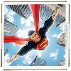Resim Clouds Superman Pleksi Tepsi - 25x25cm Warner Bros Lisanslı Üründür 
