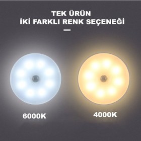 Resim Dailylink Usb Şarjlı Gece Lambası Iki Renkli Pır Hareket Sensörlü 