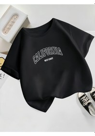 Resim Uyguntarz Çocuk California Baskılıtasarım Tshirt Siyah 
