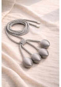 Resim 4 Toplu Halat Sarım Tavan Braçöl Fon Ve Tül Perde Bağı Gri 1 Adet Gri 