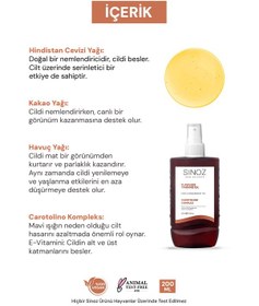 Resim Sinoz Kusursuz Bronzlaştırıcı Hindistan Cevizi Kakao Havuç Yağı İçeren Güneş Yağı Spreyi 200 ML 