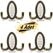 Resim Badem10 Seçil Vestiyer Duvar Askısı Dolap Elbise Askılığı Antik Askı 4 Ad (512853982) Haki 