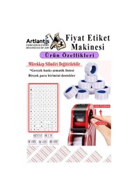 Resim Etiket Makinesi Kırmızı 1 Adet Pembe Fiyat Etiketi 10 Rulo Sekiz Haneli Fiyat Etiketi Makinası Lira Dolar Euro Dayanıklı 