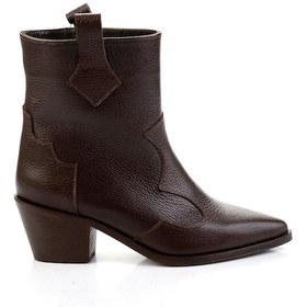 Resim Kahve Hakiki Deri Kadın Bot & Bootie K02140000303 Kahve 