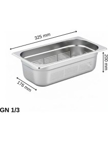 Resim Üret Çelik Üret Delikli gastronom Küvet Gn 1/3 200 MM 7,8 lt 