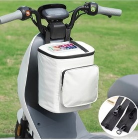 Resim Chuangyinshop Universal Bisiklet E-bike Motorcycle Kask Asma Torbası White With Mobile Phone Film Beyaz 