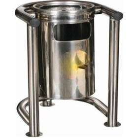 Resim Paslanmaz Park Çöp Kutusu Gri - Gümüş 