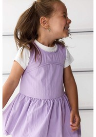Resim Defacto Kız Bebek 2li Takım Basic Düz Kısa Kollu Tişört Paraşüt Elbise F8274a525smpr342 Mor 