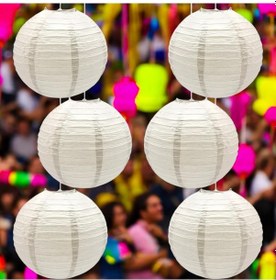 Resim Vıp Kalite 2 Adet Beyaz Çin Feneri Beyaz Japon Feneri Beyaz Kağıt Fener Beyaz Kır Düğünü Feneri 