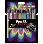 Resim Stabilo Keçe Uçlu Boya Kalemi Pen 68 Arty 18 Renk 