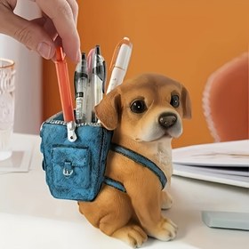 Resim Sevimli Beagle Köpek Kalemi Tutucu - Sevimli Mavi Sırt Çantası Tasarımı, Parlatılmış Bitiş, Ofis, Okul ve Hediyeler için Taşınabilir ABS Masa Düzenleyici, Öğrenciler ve Profesyoneller için Benzersiz Doğum Günü veya Tatil Hediyesi, Sevimli Kalemi Tutucu 
