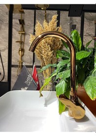 Resim İsaoğlu Yapı Bakır Mutfak Bataryası Bronz Mutfak Bataryası Rose Bakır Evye Musluğu Bakır Batarya Rose Gold 