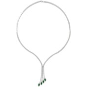 Resim OSMANLI GÜMÜŞ Aura Zümrüt Taşlı Gümüş Su Yolu - Kolye 