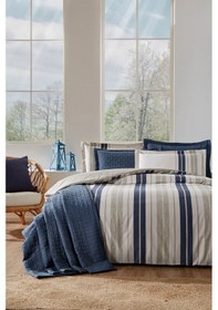 Resim Özdilek Marin Line Çift Kişilik Yatak Örtülü Nevresim Takımı Bej 