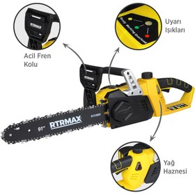 Resim Rtrmax Rtx1891 Şarjlı Ağaç Kesme Motoru 2xli-ion 4 Ah 35 Cm Pala Çift Akü X-lion - Akü Dahil 