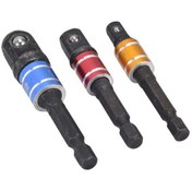 Resim Mufunye 3'lü Soket Adaptör Seti - 1/4" Hex Kolu, 1/4", 3/8", 1/2" Kare Uçlu, Elektrikli/pnömatik Aletler İçin, Krom Vanadyum Çeliği, Sabit Bağlantı 