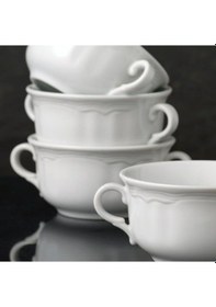 Resim Güral Porselen Venedik 4 Parça Kulplu Çorba Kasesi 12 CM 