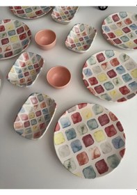 Resim Takım Kahvaltı Colors 12 Parça 6 Kişilik Desenli 