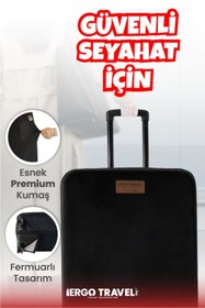Resim Ergo Travel Valiz Koruma Kılıfı Kadife Kılıf - Siyah - Büyük Boy | 