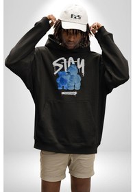 Resim Birlikte Kal Kadın Erkek Siyah Kapüşonlu Sweatshirt Hoodie Siyah 