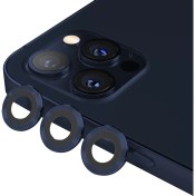 Resim Binano Mini Metal Ring Iphone 11 Pro/11 Pro Max Lens Koruyucu 3'lü Takım Lacivert 
