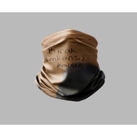 Resim Buffalo Duvar Yazısı Tasarımlı Motorcu Buff Maske Outdoor Boyunluk Unisex Bandana 