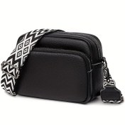 Resim Kadın Moda Omuz Çantası Ve Crossbody Cüzdan, Rahat Düz Renkli Çok Yönlü Küçük Mesajlaşma Çantası Ayarlanabilir Geometrik Askı Ile 