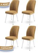 Resim Canisa Concept Canisa Platinum Serisi 1.sınıf Yemek Ve Mutfak Sandalyesi 4 Adet Cappucino Ayaklar Beyaz 