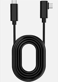 Resim TAHUTO24 Meta Oculus Quest 1 veya 2 ve PC VR Oyun PC/Buhar Aksesuarları için 16FT Bağlantı Kablosu - VR Headseet ve Oyun Bilgisayarı için Yüksek Hızlı PC Veri Aktarımı USB 3.0 Tip C Kablosu (Siyah) 