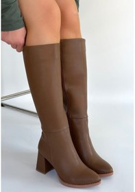 Resim Pabucmarketi Vizon Fermuarlı Kadın Topuklu Çizme Çok Renkli 