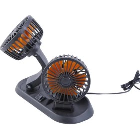 Resim Çift Başlı 360° Dönebilen Araç Fanı – Çakmaklık Girişli 