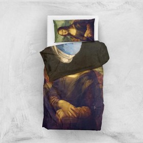 Resim Mona Lisa & İnci Küpeli Kız Çift Taraflı Nevresim Takımı - Tek Kişilik 