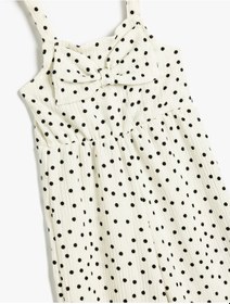 Resim Koton Tulum Askılı Fiyonklu Puantiyeli Bol Paça Beyaz Desenli 4skg60093ak Beyaz Desenli Beyaz 