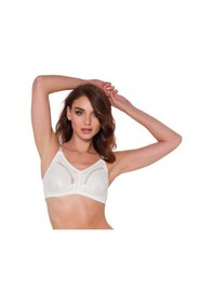 Resim Aycı Kadın Cherry Dantel Toparlayıcı / Minimizer Ekru Sütyen Krem 