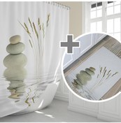 Resim Zethome Stone And Reed Banyo Paspas Ve Tek Kanat Duş Perdesi 1x24 Çok Renkli 