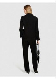 Resim Sisley %100 Viskoz Cebi Biyeli Tek Düğmeli Saten Blazer Ceket Kadın Siyah Ceket - 324p29nmlw023 