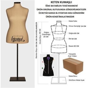 Resim Videolu Ürün-42 Beden Keten Kumaşlı Terzi Prova Mankeni 527201029 