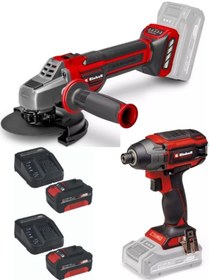 Resim Einhell TP-CI 18/220 Li Bl Vidalama + TP-AG 18/125 Ce Q Avuç Taşlama 2x4.0AH Kömürsüz Set 