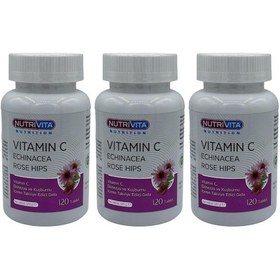 Resim Nutrivita Nutrition Vitamin C Vitamini Echinacea 3x120 Tablet Ekinezya Kuşburnu Eki 