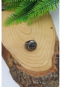 Resim Safir Taşlı 925 Ayar Gümüş Erkek Yüzük 201023725 Gümüş 
