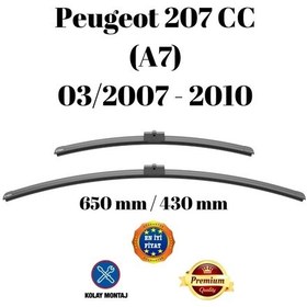 Resim Peugeot 207 Cc A7 2007 2008 2009 2010 Uyumlu Ön Cam Silecek Süpürgesi Takımı 650/430mm Silbak 