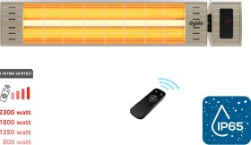 Resim Simfer Sp2351 Art Plus Karbon Serisi Ip65 Suya-toza Dayanıklı 2300 W Bej Uzaktan Kumandalı İç/dış Mekan Isıtıcı 