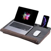 Resim Vigo Wood Minderli Laptop Sehpası 15.6" ve 17.3" Taşınabilir Notebook, Tablet ve Telefon Bölmeli Masa 