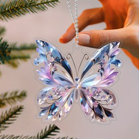 Resim 2D Düz, 2D Akrilik Kelebek - 2D Zarif Çiçek Deseni, Araba Arka Görüş Aynası Süslemesi, Renkli, Özel Günler İçin Hediye, Araba Aksesuarı | Canlı Kelebek Tasarımı | Dayanıklı Akrilik Malzeme, Kelebek Dekoru 