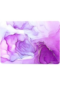 Resim Apple Uyumlu MacBook Pro Kılıf 13 İnç M1-m2, Marble14nl Type-c'li Model A2338 A2289 A2251 A1706-08 A1989 A2159 İle Açık Lila 