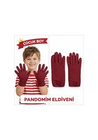 Resim Çocuk Boy Pandomim Eldiveni Beyaz Puantiyeli Bordo Renk Gösteri Eldiveni 23 Nisan Flzdgnkr - 58 19 Mayıs 